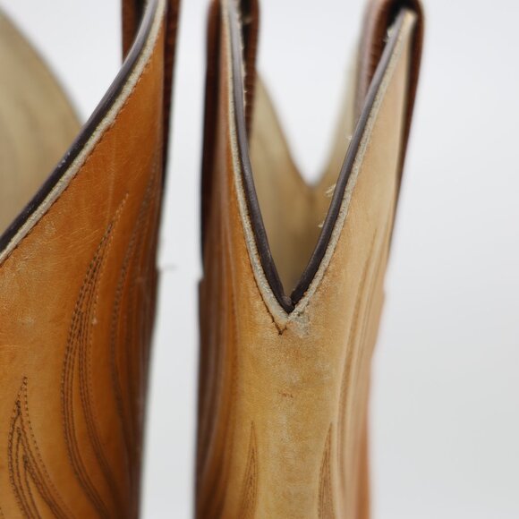 Frye Western Lizard Brown Leather Boots Men's 9.5 EE Pull On Cowboy Made in USA - Picture 14 of 15